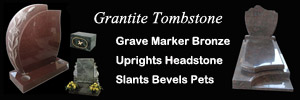 Granite tombstone grave marker headstone