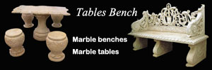 Marble tables and benches